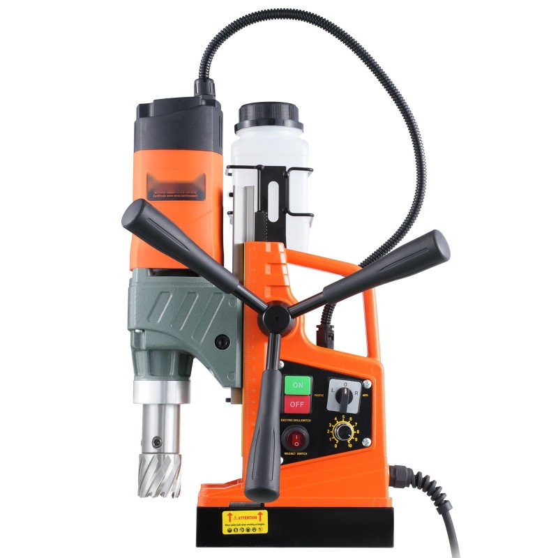 Magneettiporakone 1450W moottorilla 10-portainen nopeudensäätö 40 mm maksimiporaushalkaisija 2 ydinporanterää