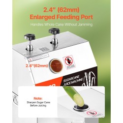 Sokeriruokomehupuristin sähköinen ruostumatonta terästä seitsemänsataaviisikymmentä wattia kolme telarullaa kolmesataa