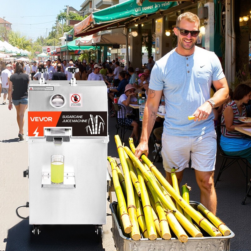 Sokeriruokomehupuristin sähköinen ruostumatonta terästä seitsemänsataaviisikymmentä wattia kolme telarullaa kolmesataa