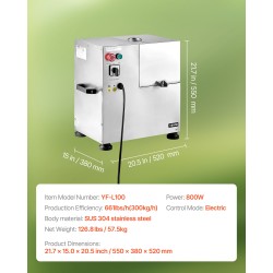 Sokeriruokopuristin 800 wattia 300 kiloa tunnissa neljä ruostumatonta rullaa