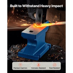 Valurautainen alasin 55 paunaa pyöreällä sarvella neliöreiällä hiottu pinta