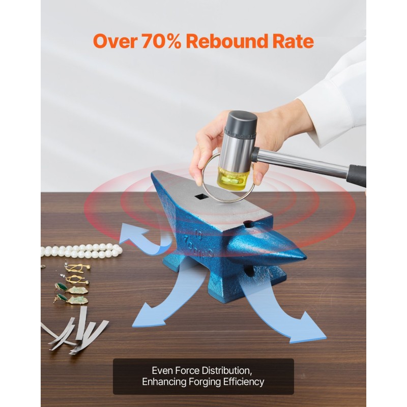 Karkaistu teräsalasin 10 kg kaksi sarvea pyöreä ja neliöreikä sepäntyöhön