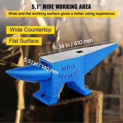 Teräsalja 50 kg sininen taontaan kaksi sarvea pyöreä reikä