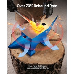 Alasin 60 kg karkaistusta terästä kaksi sarvea pyöreä ja neliöreikä seppätyöhön