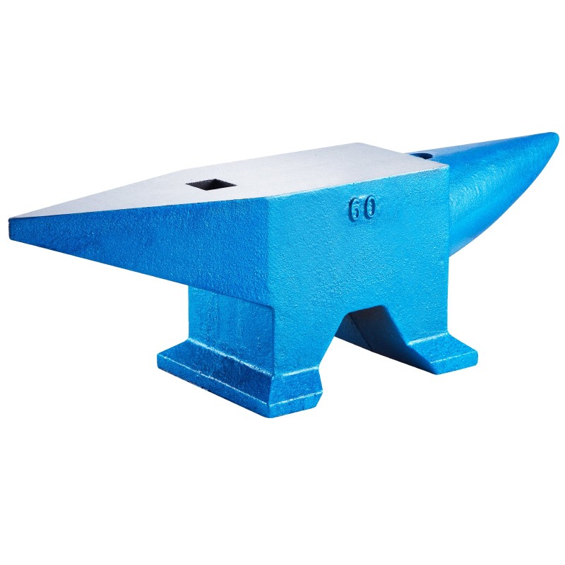 Alasin 60 kg karkaistusta terästä kaksi sarvea pyöreä ja neliöreikä seppätyöhön