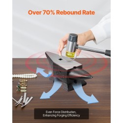 Teräsalasin 10 kg karkaistu kovuus 55 HRC kaksi sarvea leveä työtaso