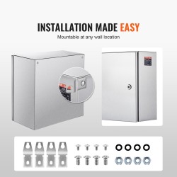 Sähköasennuskotelo 304-ruostumattomasta teräksestä 300 x 300 x 200 mm NEMA 4X