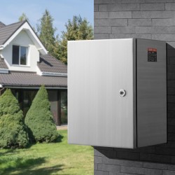 Sähkökotelo 304-ruostumattomasta teräksestä 40x30x25 cm IP66 seinäkiinnitys sisä- ja ulkokäyttöön