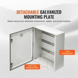 Sähkökotelo lasikuituvahvisteisesta komposiitista 60x50x23 cm IP66 seinäkiinnitys kiinnityslevy