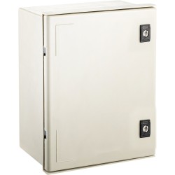 Sähkökotelo lasikuituvahvisteisesta polyesteristä 40x30x20 cm IP66 lukittava saranallinen ovi