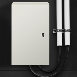 Sähkökotelo hiiliteräs 50 x 30 x 25 cm IP66-suojattu lukittava sinkitty taustalevy