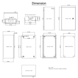 Sähkökotelo hiiliteräs 50 x 30 x 25 cm IP66-suojattu lukittava sinkitty taustalevy