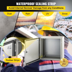 Sähkökotelo teräs 40x40x20 cm IP66 lukittava galvanoidulla kiinnityslevyllä