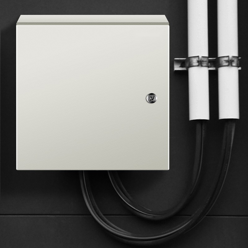 Sähkökotelo teräs 40x40x20 cm IP66 lukittava galvanoidulla kiinnityslevyllä