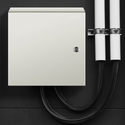 Teräksinen sähkökotelo 40 x 40 x 15 cm IP66 lukittava irrotettava taustalevy