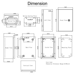 Sähkökotelo teräksinen 1,5 mm 30x20x15 cm IP66 lukittava