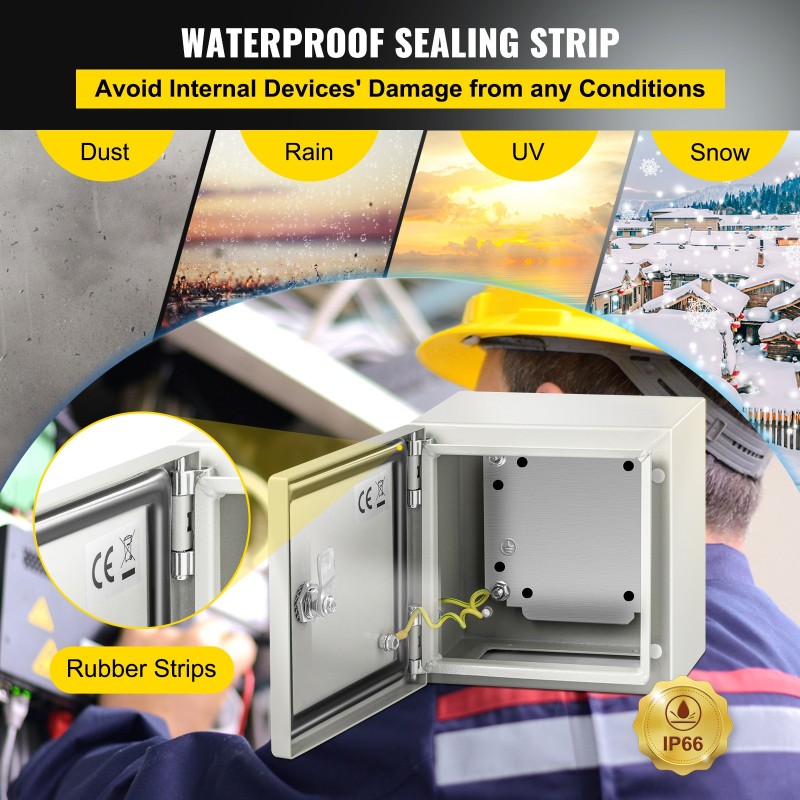 Sähkökotelo hiiliteräs 1,5 mm 20x20x15 cm IP66 lukittava