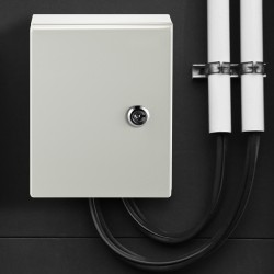 Teräksinen sähkökotelo 25x20x15 cm IP66 NEMA 4X lukittava irrotettava asennuslevy