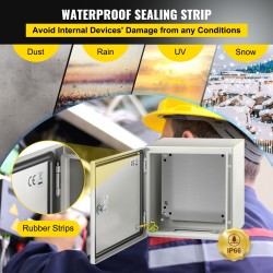 Teräsinen sähkökotelo 30x30x20 cm IP66 lukittava irrotettavalla asennuslevyllä