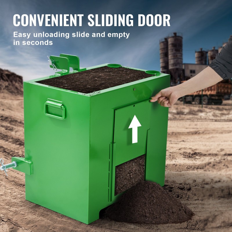 Ballastilaatikko traktorille raskasta terästä 5 kuutiojalkaa 363 kiloa luokan 1 3-pistekiinnitykseen