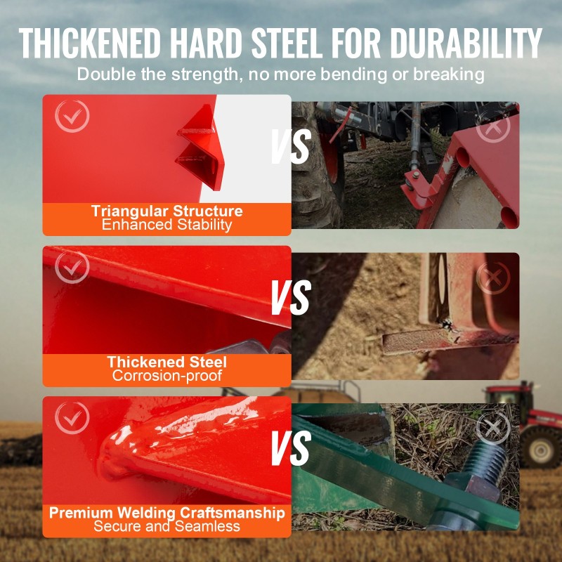 Traktorin teräksinen painolaatikko 3-piste kategoria 1 5ft³ 363 kg 2'' vetokoukulle