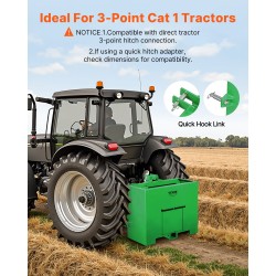 Traktorin ballastilaatikko 3-pisteinen kategoria 1 teräs 800 paunaa 2-tuumainen vetokoukku