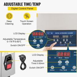 Ultraäänipesuri 22 l kaksoistaajuus 28/40 kHz lämmitys 304-ruostumatonta terästä koruille ja silmälaseille