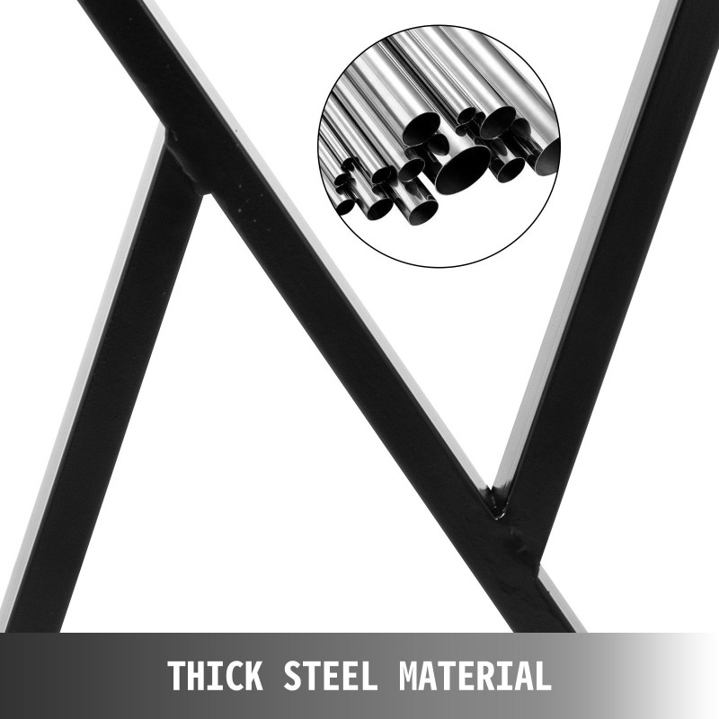 Metalliset pöydänjalat teräs 71 cm 61 cm 2 kpl musta siksakmallinen