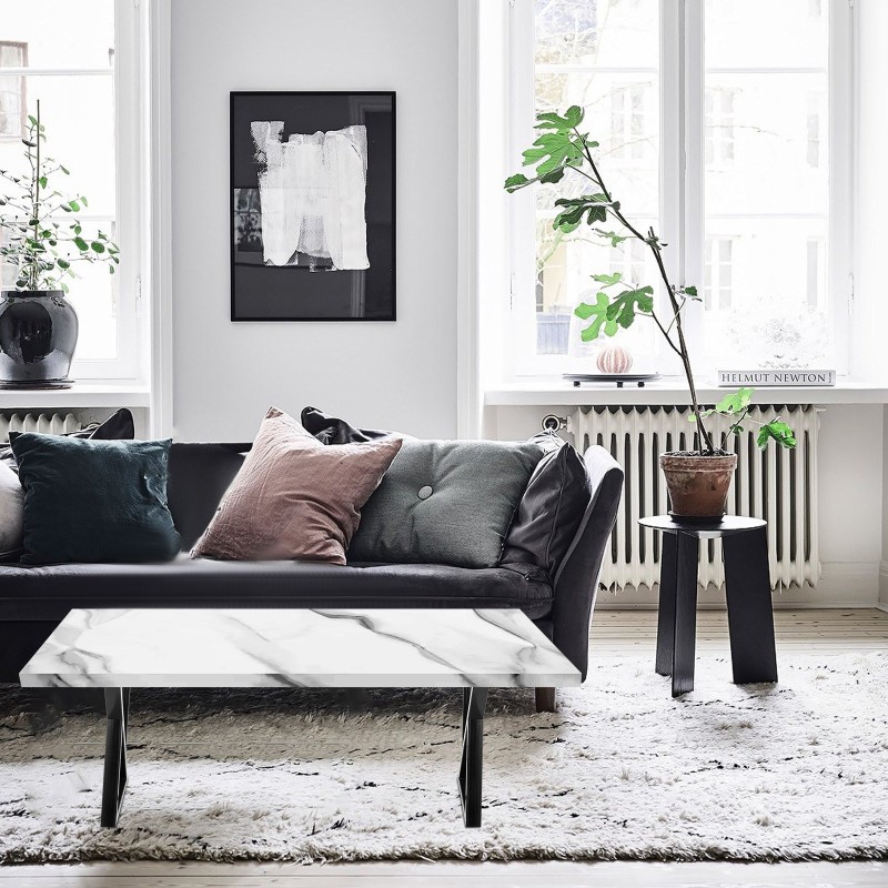 Metalliset pöydänjalat teräs 71 cm 61 cm 2 kpl musta siksakmallinen