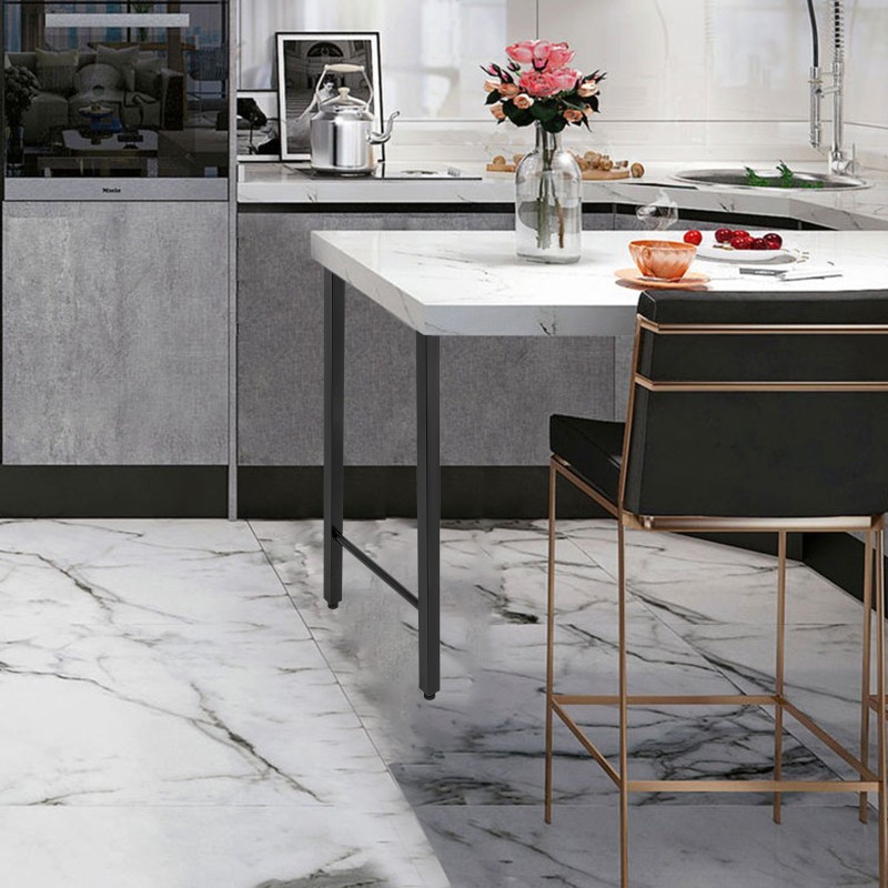 Pöydänjalat teräs 28 tuumaa 2 kappaletta trapetsimuoto musta 300 kg kantavuus