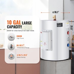 Sähköinen 40 litran lämminvesivaraaja kylmävalssattu hiiliteräs 1600 wattia sivuliitäntä roiskevesisuojattu