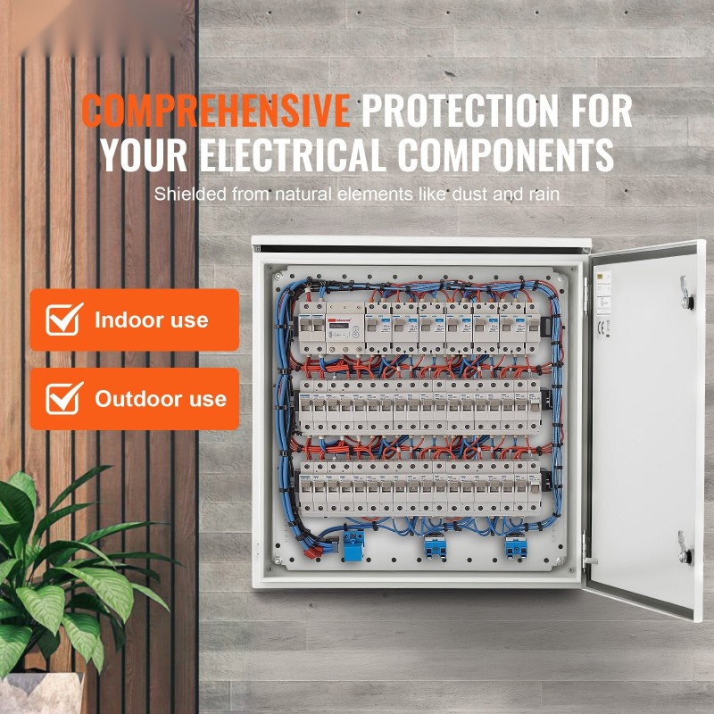 Sähkökaappi kylmävalssattua terästä 60x60x30 cm IP66 seinäkiinnitys sisä- ja ulkokäyttöön