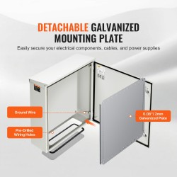 Sähkökeskuksen kotelo kylmävalssattu teräs 2 mm 60x60x20 cm NEMA 4 IP66 seinäasennus