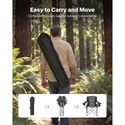 Taitettava retkituoli ulkokäyttöön 600D Oxford kangas pehmustettu istuin teräsrunko sivutaskut 158 kg