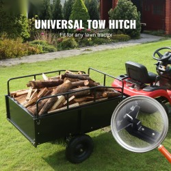 Teräksinen vedettävä kippikärry 340 kg 0,43 m³ irrotettavat laidat ajoleikkureihin ja traktoreihin