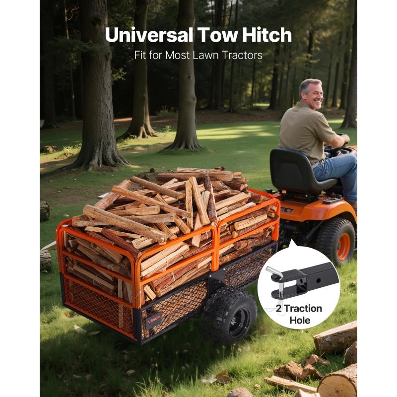 Teräksinen kippivaunu 28 kuutiojalkaa 800 kg kantavuus irrotettavalla takapaneelilla