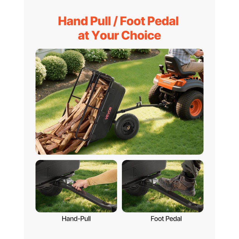 Puutarhavaunu PP-muovikori 10 kuutiojalkaa 227 kilogramman kantavuus 16 tuuman renkaat