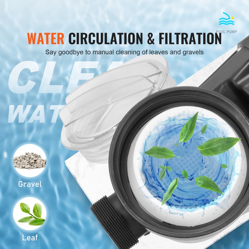 Uima-allaspumppu maanpäällisiin altaisiin 1500 W 2 hv kaksinopeuksinen PP-kotelo 33000 l/h