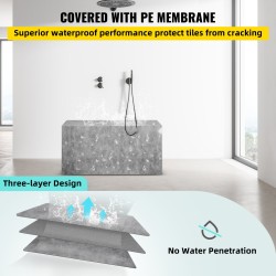 Laatoitettava suihkupenkki EPS-komposiitti 97 x 29 x 50 cm vesitiivis 200 kg