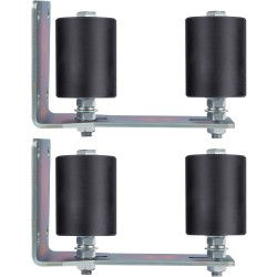 Portin ohjainrullasarja L muotoisella sinkityllä teräskiinnikkeellä ja nailonrullilla 2 kpl