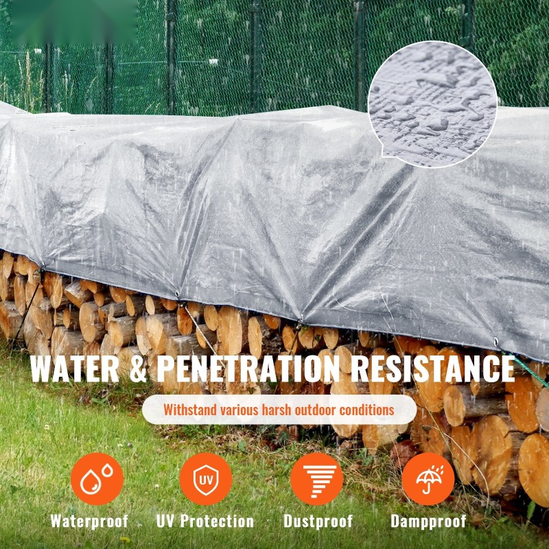 Polyeteeninen pressu 609,6 x 914,4 cm 0,25 mm UV-suojattu alumiinisilla purjerenkailla