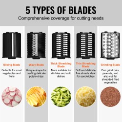 Sähköinen vihannes- ja juustohöylä 250 W 5 terää ruostumatonta terästä