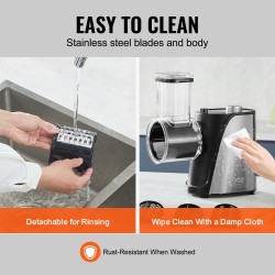 Sähköinen vihannes- ja juustohöylä 250 W 5 terää ruostumatonta terästä