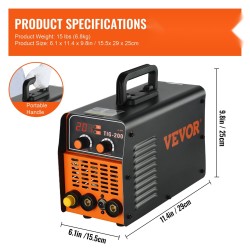 TIG- ja ARC-hitsauskone 20–200 A 230 V teräkselle ja ruostumattomalle teräkselle