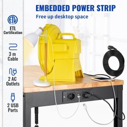 Säädettävä työpöytä tammikansi teräsrunko 135x46 cm 72–97 cm 900 kg