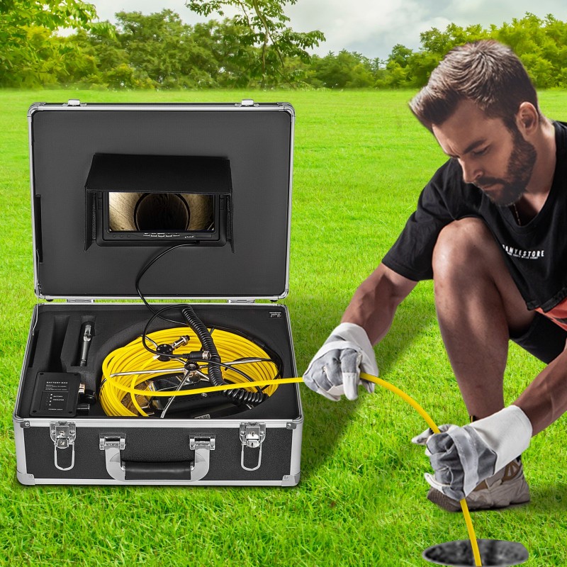 Putkikamera 7-tuumainen näyttö 30 m kaapeli IP68 ruostumaton teräs 4500mAh akku DVR-tallennus