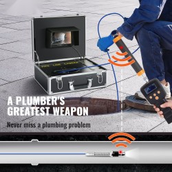 Viemärikamera 30,5 m työntökaapeli 1000TVL 7 tuuman näyttö 512 Hz lähetin