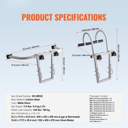 Tikkaan vakautin hiiliteräs kantavuus 150 kg seinätuki kattokoukku kumipäällysteinen T-tanko