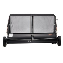 Vedettävä nurmikkoharja 132 cm leveä säädettävä harjauskorkeus 26 kuutiojalkaa keruupussi