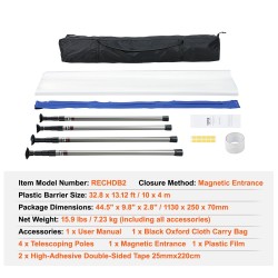 Pölysuojausjärjestelmä polyeteeni 0.08 mm 10 x 4 m 4 teleskooppitankoa maalaustöihin